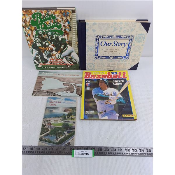 Books Lot (Rider Pride, 1989 MLB Sticker Album, Niagara Parks, Our Story)