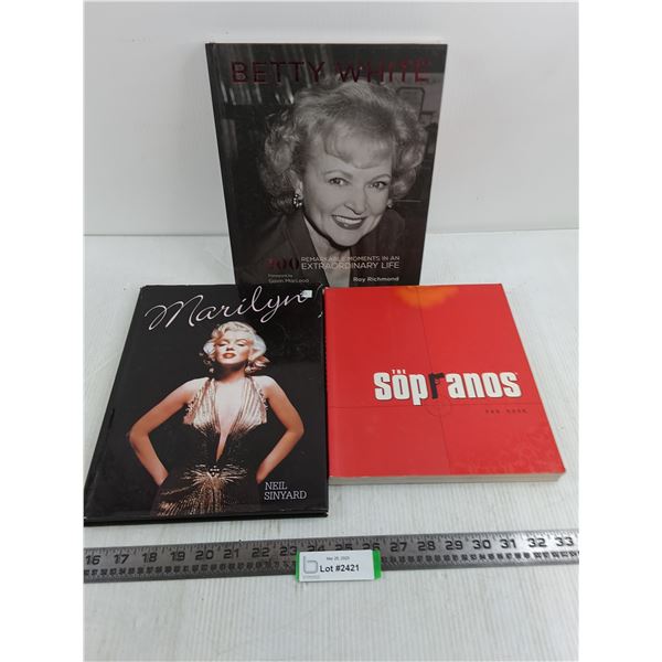 (3) Coffee Table Books (Betty White, Marilyn Monroe, Sopranos)