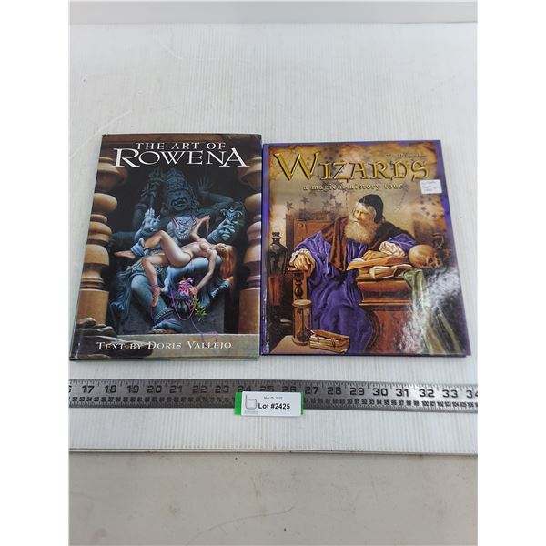(2) Hard Cover Books (The Art of Rowena & Wizards)