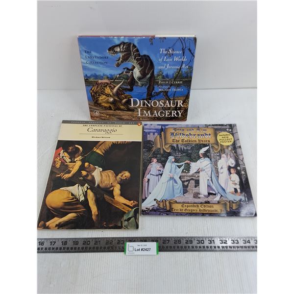 (3) Books (Paintings of Caravaggio, Dinosaur Imagery, The Tolkien Years)