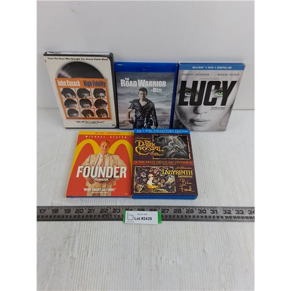 (5) DVD Movies (Road Warrior, Lucy, The Founder)