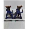Image 1 : Pair of 2-Ton (4000lbs) Ratchet Locking Jack Stand