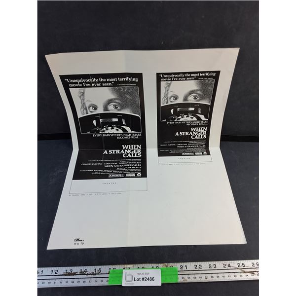 1979 Columbia Pictures Promotional Item - When a Stranger Calls