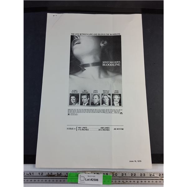 1978 Paramount Pictures Sidney Sheldon's Bloodline Promotional Item