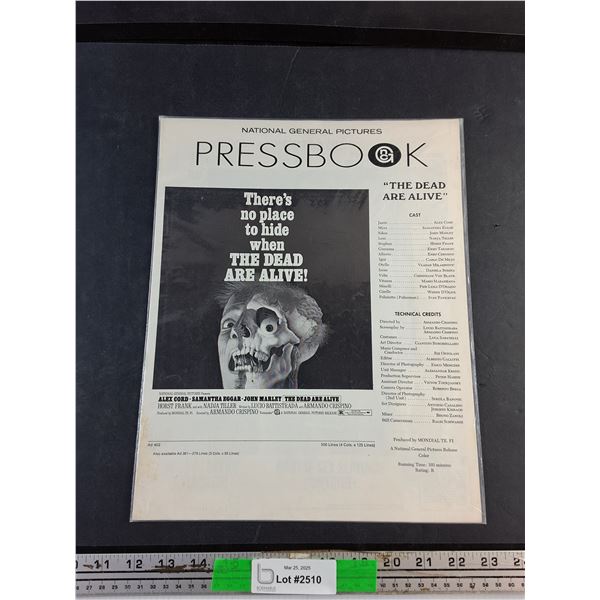 1972 National General Pictures The Dead are Alive Pressbook