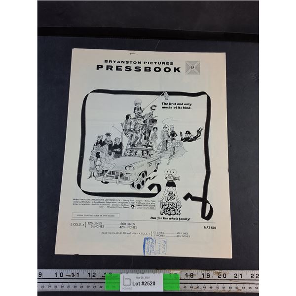 1974 Bryanston Pictures The Last Porno Flick Pressbook