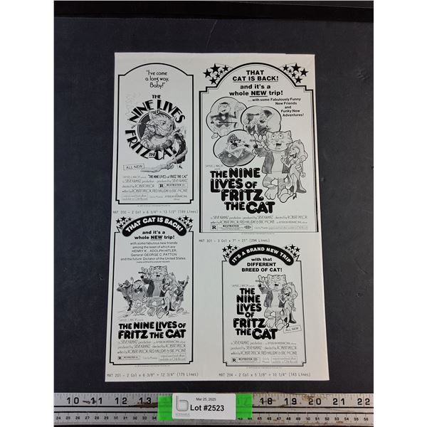 1974 American International Pictures The Nine Lives of Fritz the Cat Promotional Item