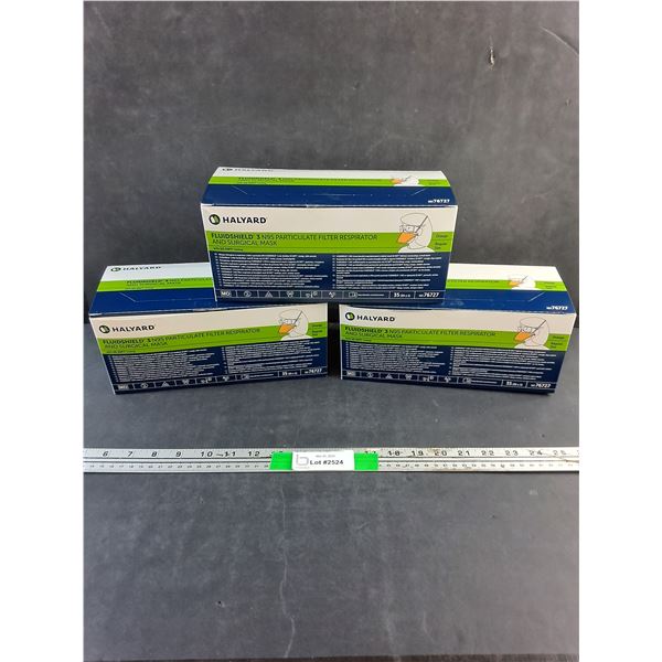 (105) Halyard Fluidshield 3 N95 Particulate Filter Respirator and Surgical Masks