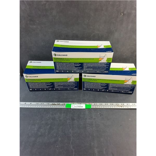 (105) Halyard Fluidshield 3 N95 Particulate Filter Respirator and Surgical Masks