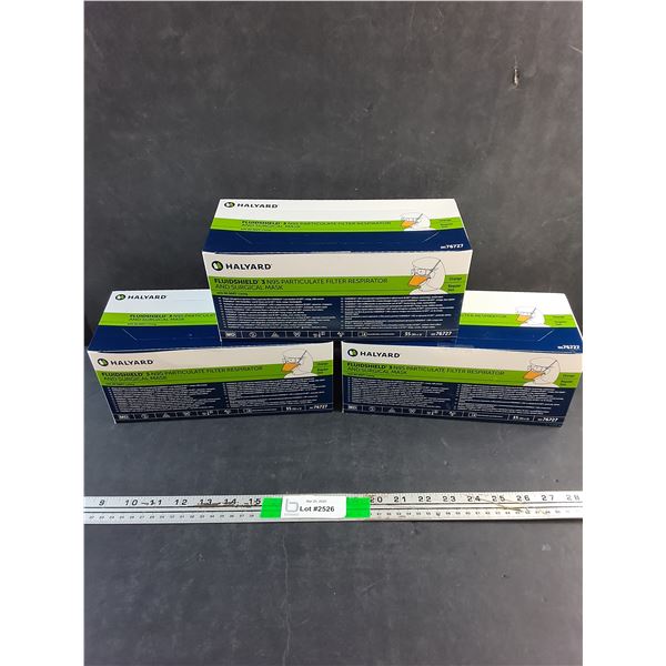 (105) Halyard Fluidshield 3 N95 Particulate Filter Respirator and Surgical Masks