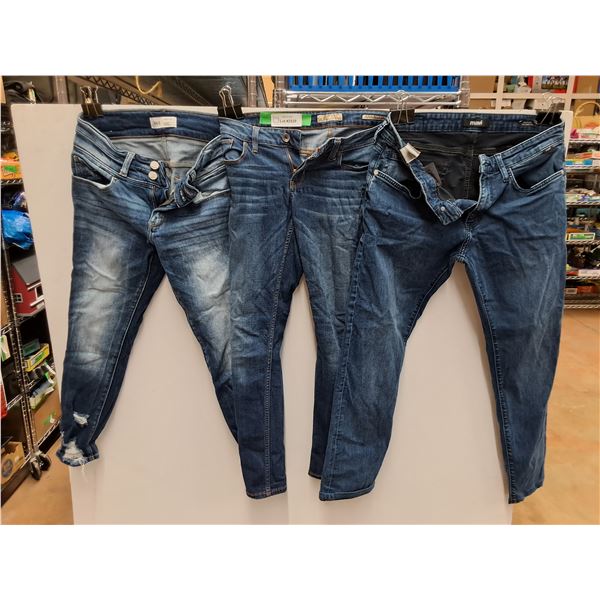 (3) Denim Jeans - BKE Payton, Guess and Mavi - Sizes 31/34