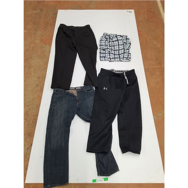 Denim Jeans, Shorts, Under Armour Sweatpants and Dress Pants
