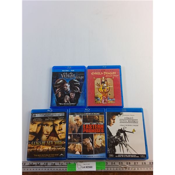 (5) Blu Ray Movies - Venom, Enter the Dragon and Gangs of New York