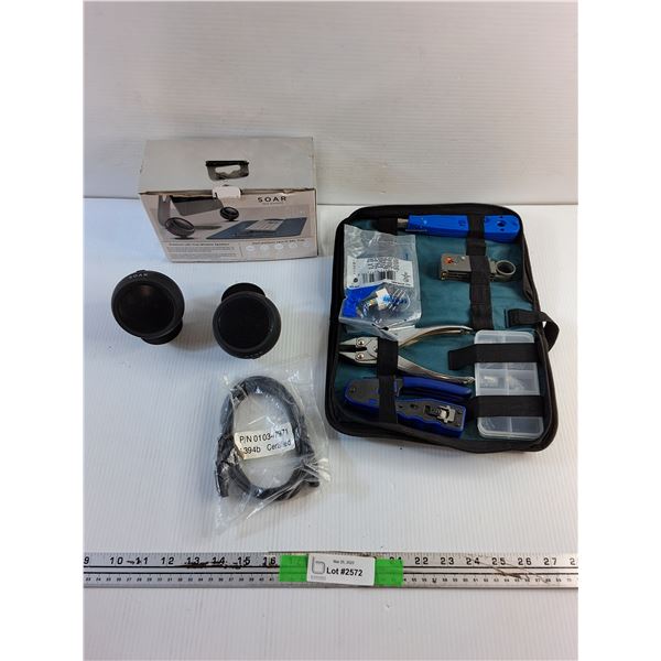 Premium LED True Wireless Speakers and Ethernet Cable Installation Kit