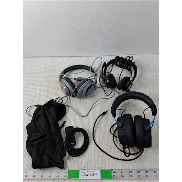 (3) Headphones- Logitech, Hyperx, iHome-Untested