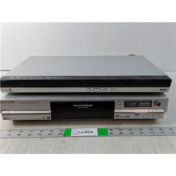 (2) RCA DVD Player-Powers On/Panasonic DVD Recorder- Missing Cord