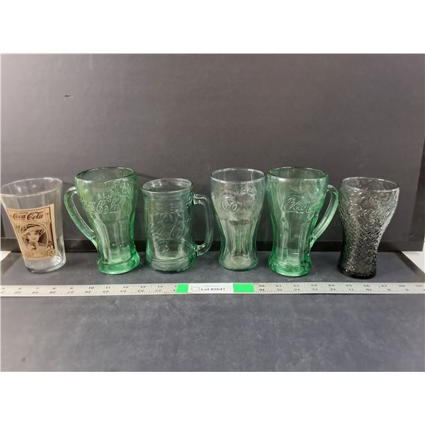 (6) Coca-Cola Glasses Up to 6.25" Tall