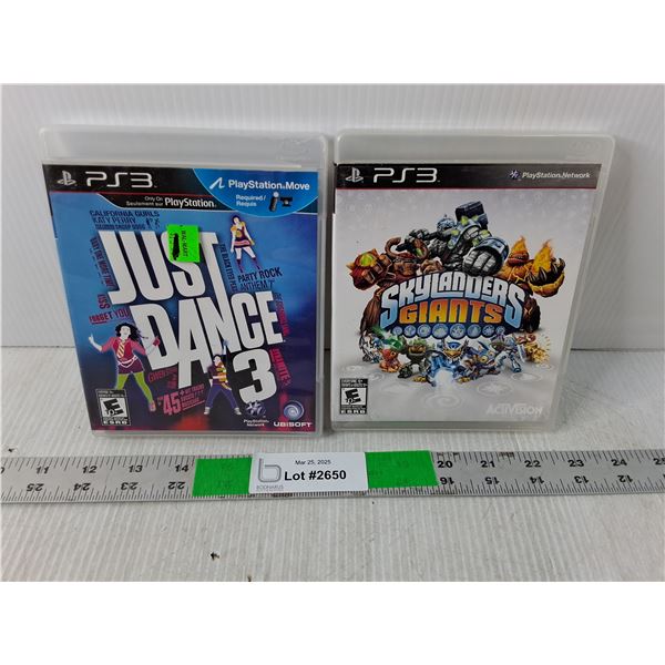 (2) PS3 Games- Just Dance 3, Skylanders Giants