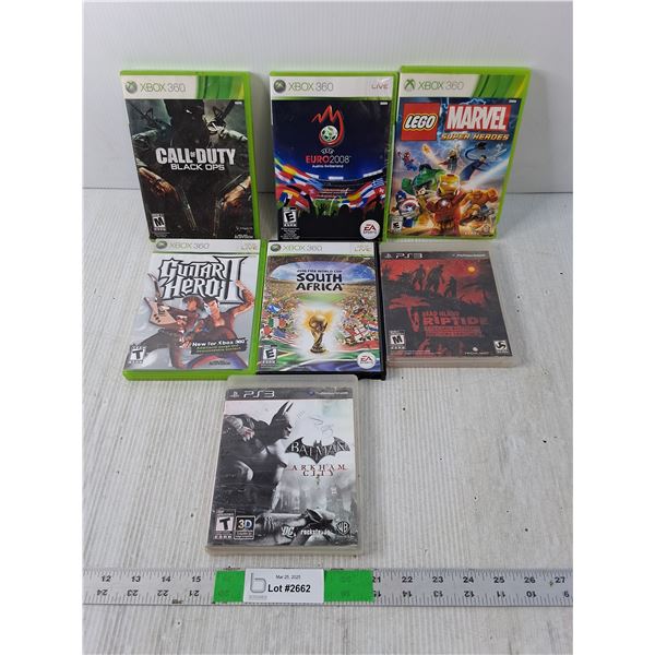 (7) Xbox 360 & PS3 Games- Call of Duty, Marvel, Guitar Hero, Misc.