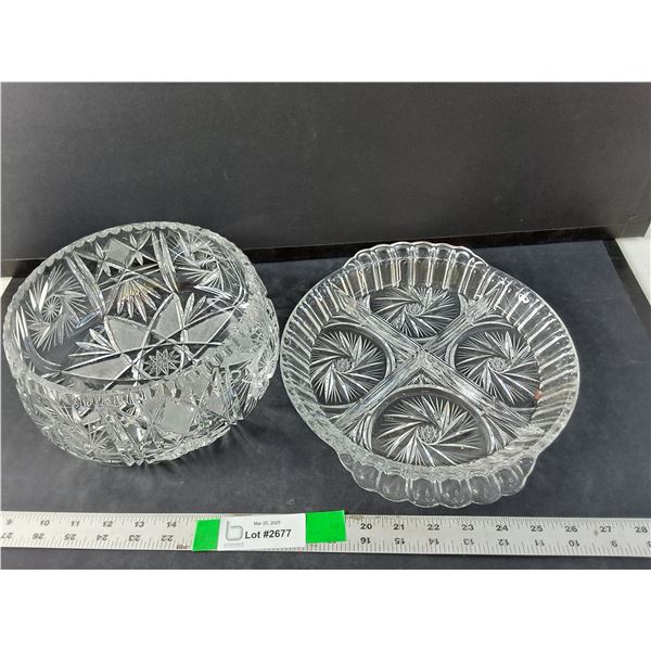 Glass Tray 12" & Bowl 8.5"