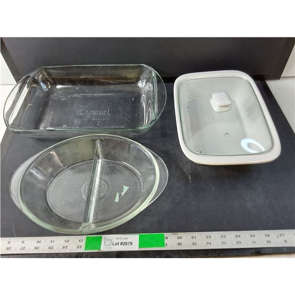 Anchor Casserole Dish, Glasbake Bowl, Ceramic Casserole Dish with Lid