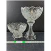 Image 1 : (2) Crystal Bowls- 13.25" & 6.25" Tall