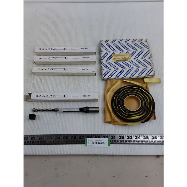 (4) Safety Drill Bits 1/4" - 1/2", Nissan Sealer Tape - Partial