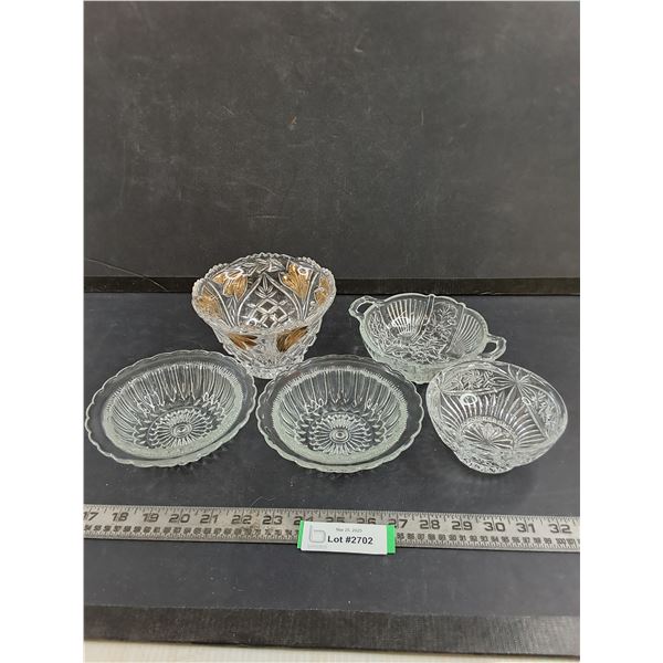 (5) Small Crystal Bowls