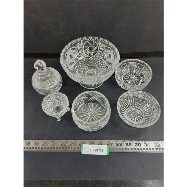 Assorted Crystal Dishes Lot