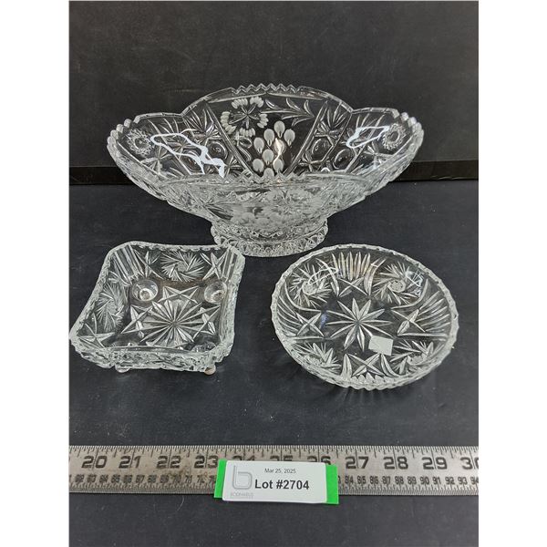 (3) Crystal Dishes