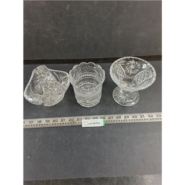 (3) Crystal Dishes