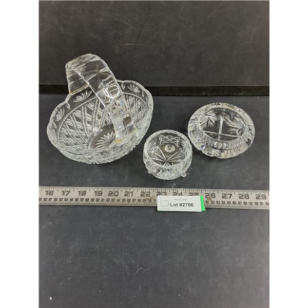 (3) Dishes (Crystal & Glass)