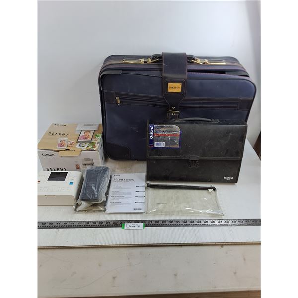 Canon Selphy Compact Photo Printer - Appears Unused, Concept5 Vintage Suitcase 23" x 17" x 6", Docum