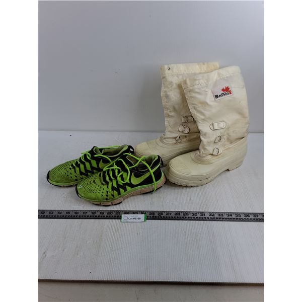 (2) Pairs of Footwear (Nike Trainers Size 9.5 & Baffin Insulated Boots Size 10)