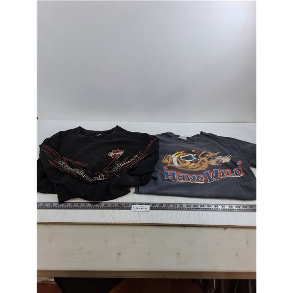 (2) Harley Davidson Shirts (XL Long-Sleeve & Large T-Shirt)