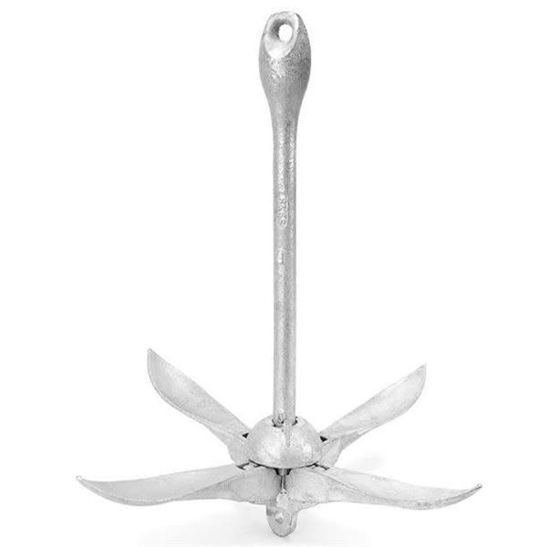 FOLDING GRAPPLING GALVANIZED 13lb ANCHOR - FOR 14-22ft BOATS
