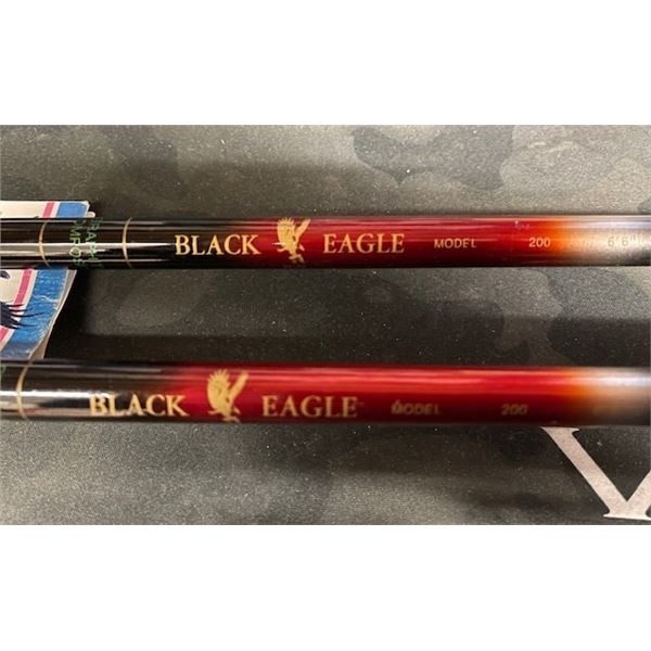 2 - EAGLE CLAW BLACK EAGLE 6'6" GRAPHITE COMPOSIT SPINNING RODS