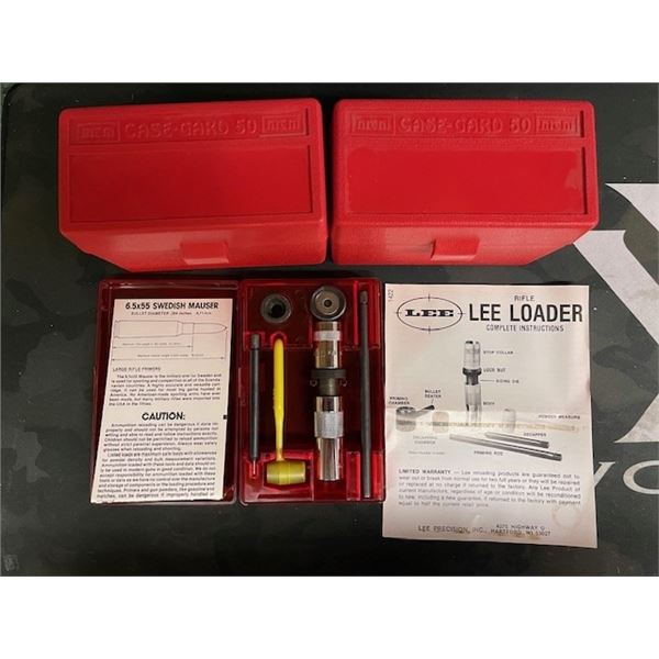 LEE 6.5x55 SWEDISH MAUSER DIE SET & 2 CASE-GARD 50 CARTRIDGE BOXES