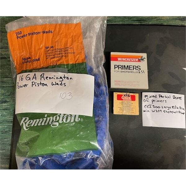 REMINGTON SHOTGUN WADS & ASSORTED PRIMERS