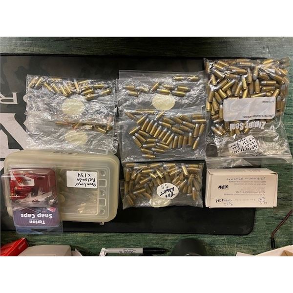 LOT 646 - ASSORTED GRAIN 9mm RELOADS & SNAP CAPS