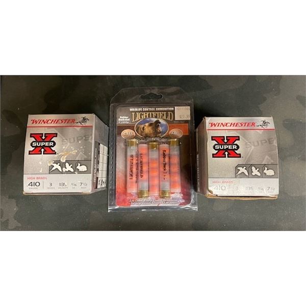 WINCHESTER SUPER X .410 3in 7.5 SHOT & LIGHTFIELD 2.5in RUBBER BUCKSHOT