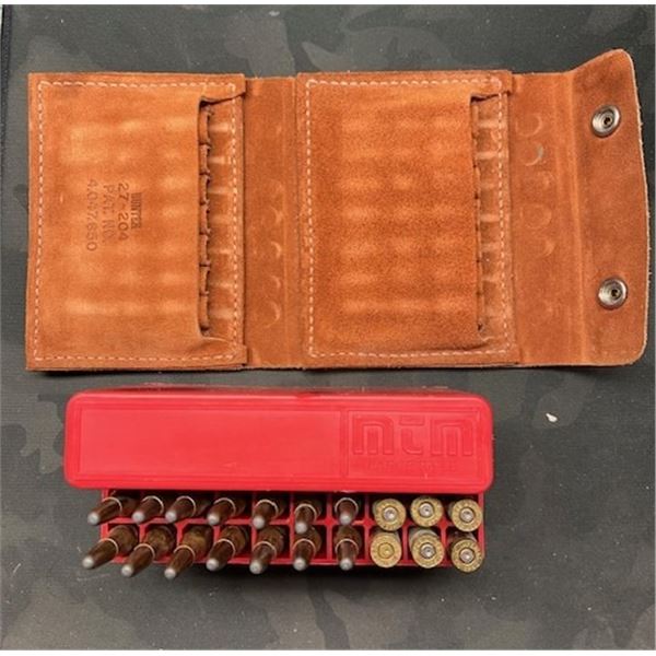 LOT 674 - 30-06 CARTRIDGES & CASINGS W/AMMO WALLET