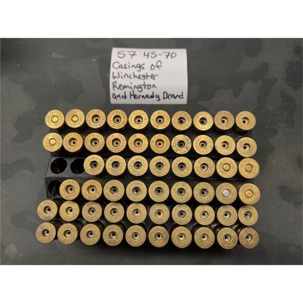 57 pcs - ASSORTED BRAND 45-70 GOV'T CASINGS