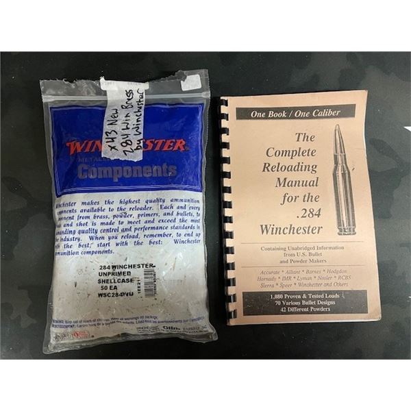 PRE-OWNED - WINCHESTER RELOADING MANUAL & 43pcs NEW .243 BRASS