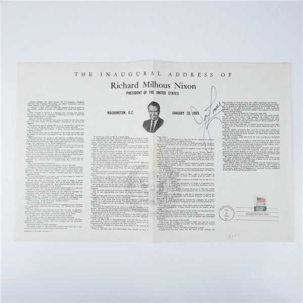 James Lovell Signed Richard Nixon Inaugural Address Print