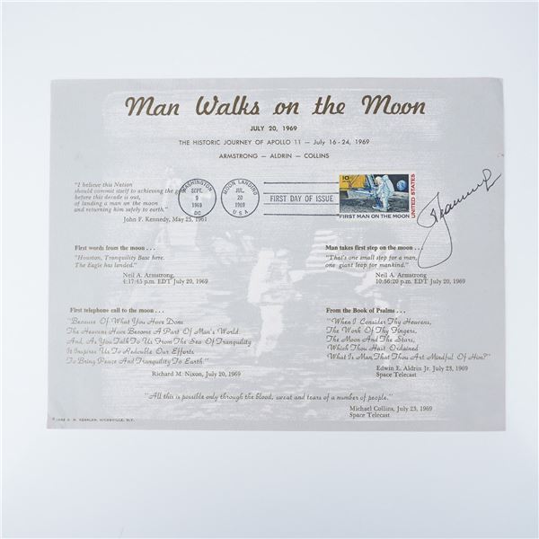 Alexei Leonov Signed Souvenir Print, Man Walks On The Moon