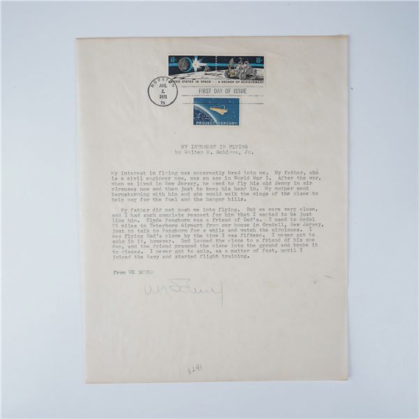 Wally Schirra Signed My Interest In Flying Page