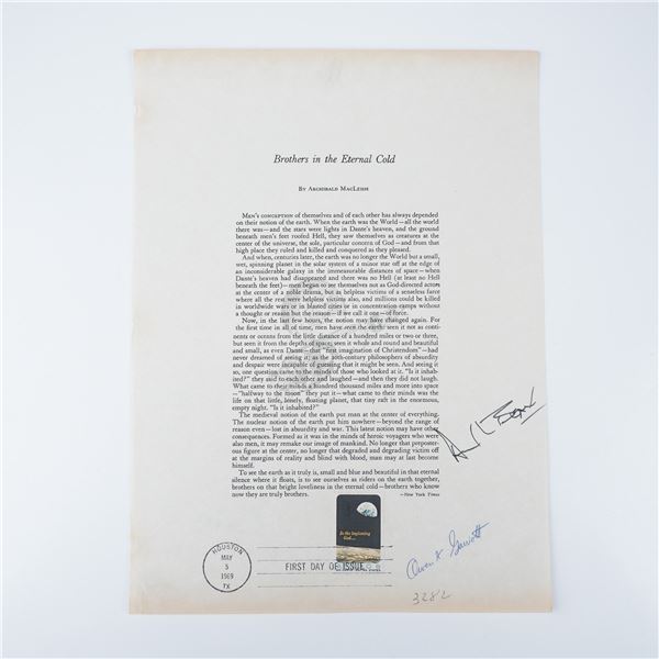 Alan Bean and Owen Garriott Signed Commemorative Poem