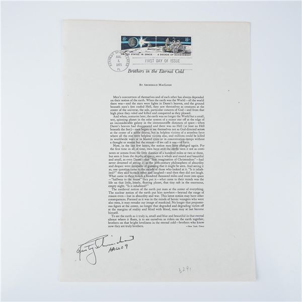 Rusty Schweickart Signed Commemorative Poem