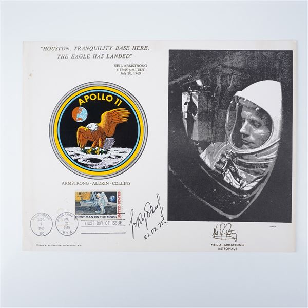 Valery Kubasov Signed NASA Apollo 11 Commemorative Sheet